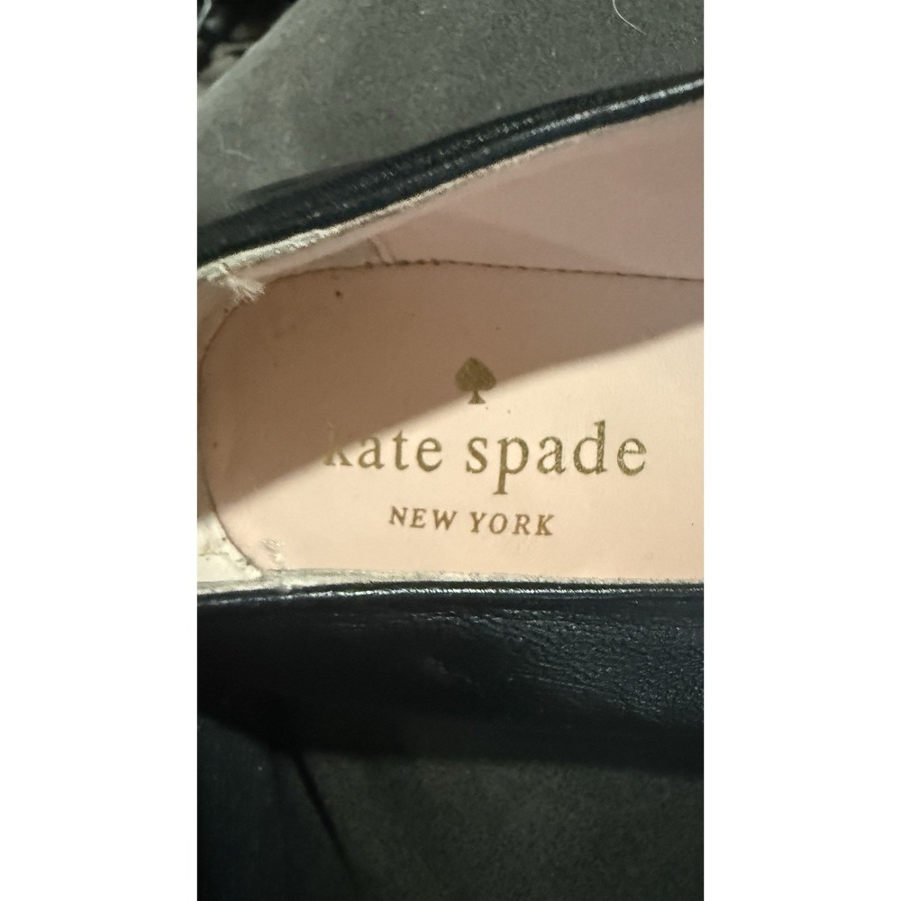 Kate Spade French Bulldog Sparkle Black Leather Ballet Flats Women's 8 - Picture 4 of 6